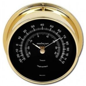 Maximum Mini-Max MXB Brass Outdoor Thermometer Black Dial Remote Sensor